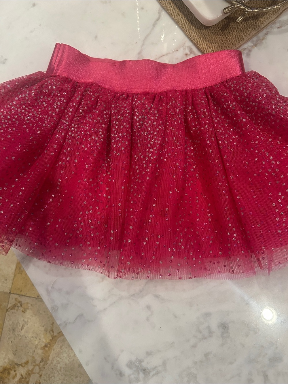 Justice Girls Hot Pink Sparkle Tulle Skirt size 8